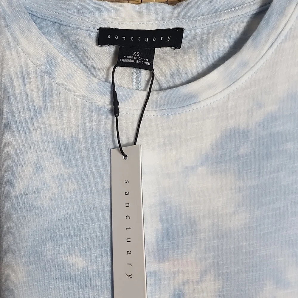 NWT Sanctuary Blue & White Tie Dye Shirt Dress - Picture 3 of 4
